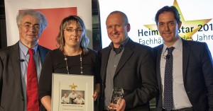 Heimtex-Star Siegerfoto, vlnr: Michael Steinert, Anja Fath, Jörg Reichelt, Claus Anstoetz