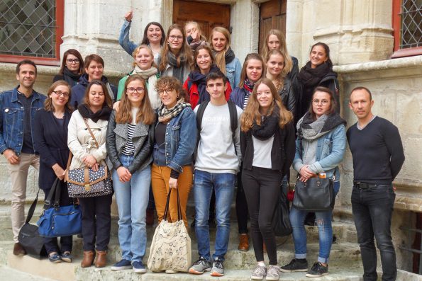 Zusammen mit den Französischen Azubis beim Schloss Azay le Rideau.